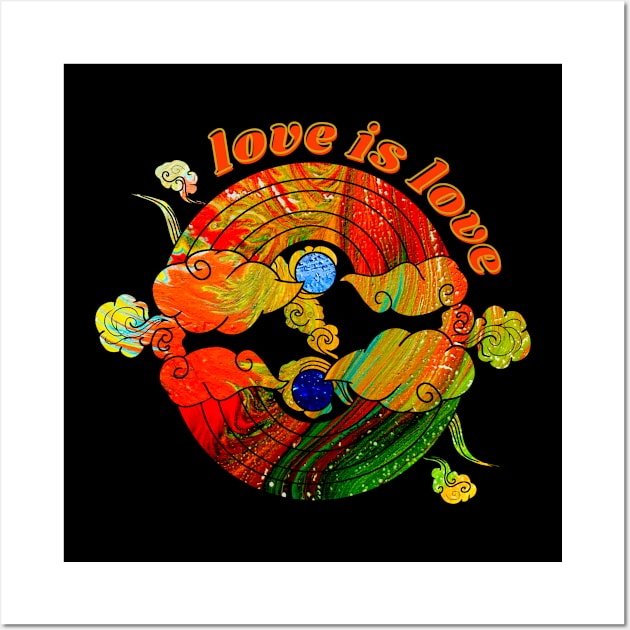 Love is Love Rainbows - Dark Neon Gems Wall Art by v_art9